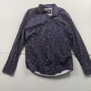 Cactus Man Ricky Singh Shirt Mens Large Blue 100% Cotton Floral Galaxy